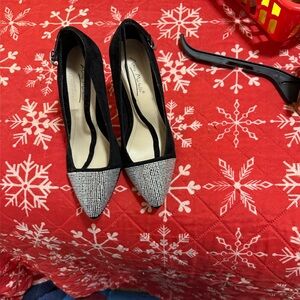 Anne Michelle Black and Silver Heels
